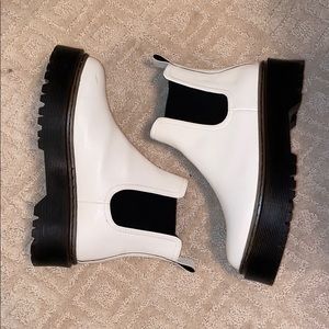 Doc Marten look alike white ankle boots
